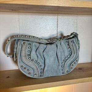 Zara Denim Studded Small Handbag